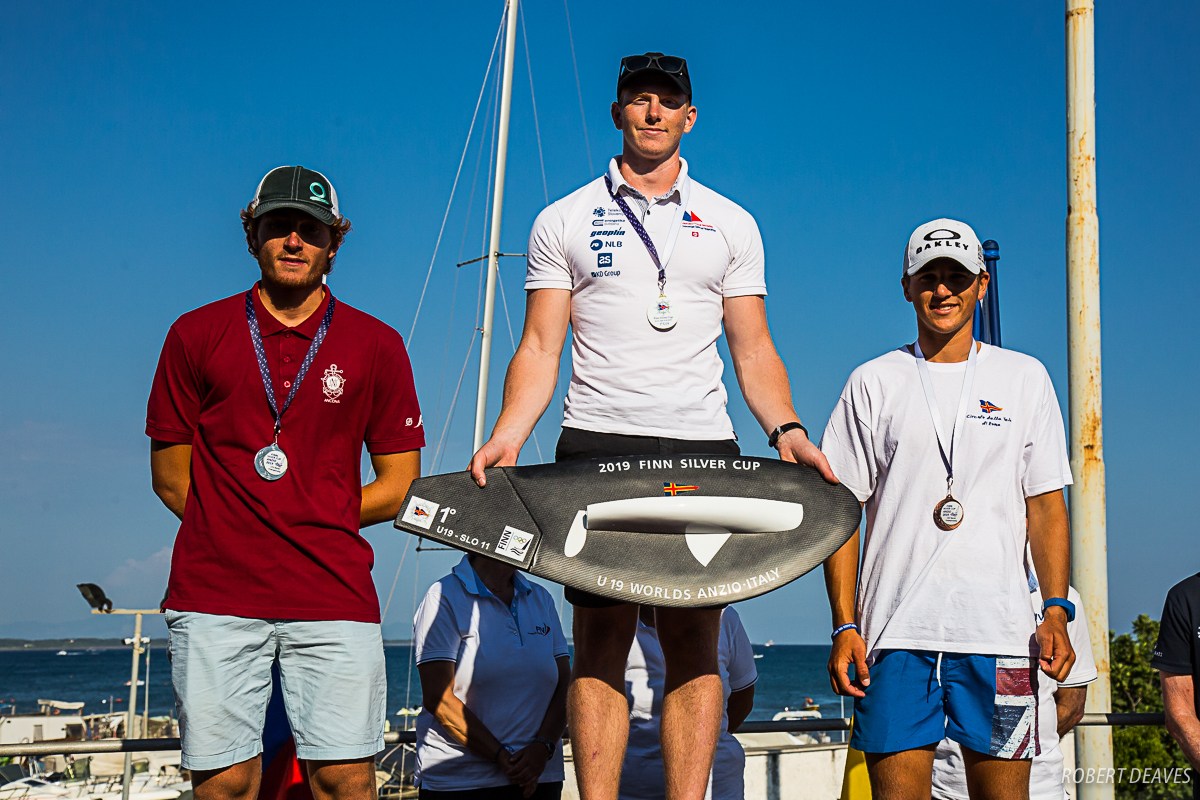 20190720 2019 Finn Silver Cup Anzio Pic Robert Deaves Prizegiving Podium U19